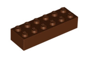 LEGO Steine 2456 Stein 2x6, rotbraun