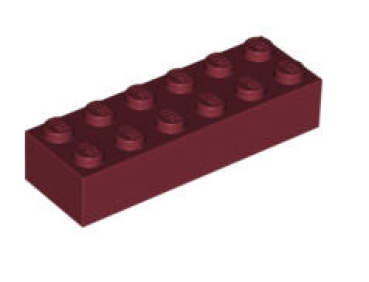 LEGO Steine 2456 Stein 2x6, dunkelrot