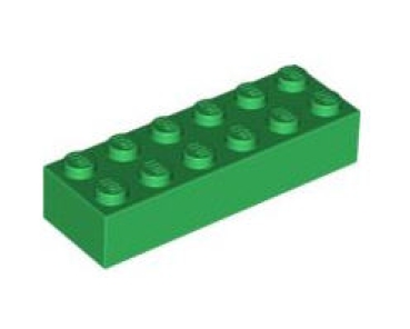LEGO Steine 2456 Stein 2x6, grün