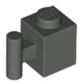LEGO Sondersteine 2921 Stein 1x1 mit Griff, ALTdunkelgrau