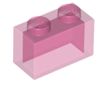 LEGO Steine 3065 Stein 2x1, transparent-dunkelpink