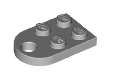 LEGO Sonderplatten 3176 Platte 2x3 abgerundet mit Loch, hellgrau