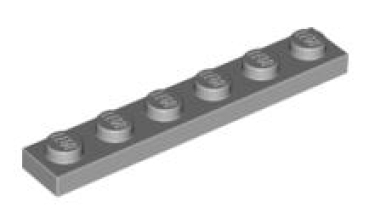 LEGO Platten 3666 Platte 1x6, hellgrau