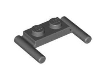 LEGO Sonderplatten 3839b Platte 1x2 mit Griffen, dunkelgrau