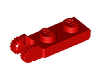 LEGO Gelenke 44302 Scharnierplatte 1x2 (2 Finger, rastend), rot