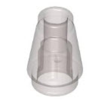 LEGO Schrägsteine 4589 Kegel 1x1 mit Noppe, transparent-schwarz