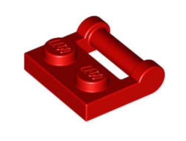 LEGO Gelenke 48336 Scharnierplatte 2x1 mit geschlossenem Griff (breit), rot