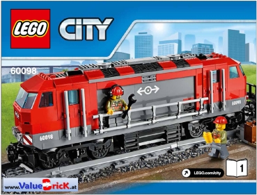 LEGO City BAUANLEITUNG 60098 Schwerlastzug, nur Lokomotive