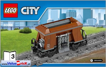 LEGO City BAUANLEITUNG 60098 Schwerlastzug, nur Brauner Schüttgutwaggon