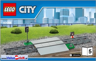 LEGO City BAUANLEITUNG 60098 Schwerlastzug, nur Bahnübergang breit mit Signalen