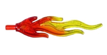 LEGO Minifiguren Zubehör 85959pb01b große Flamme, transparent-rot/gelb