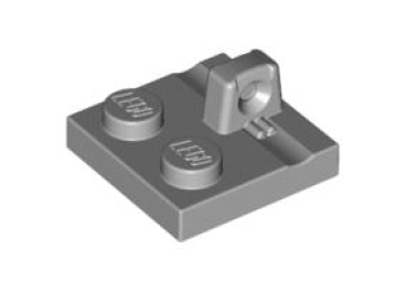 LEGO Gelenke 92582 Scharnierplatte 2x2 (1 obenliegender Finger, rastend), hellgrau