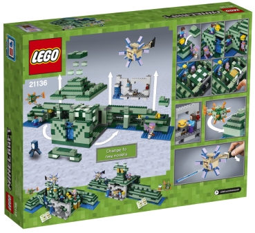 Preview: LEGO Minecraft 21136 Das Ozeanmonument, Box Rückansicht