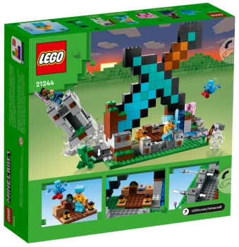 Preview: Box Rückseite: LEGO Minecraft 21244 Der Schwert-Außenposten