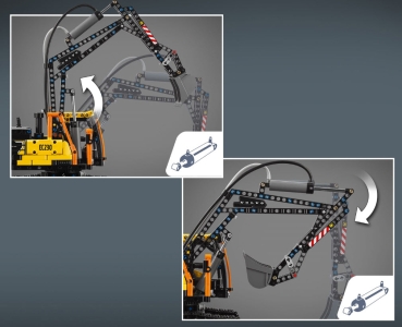 Preview: Detail 2: LEGO Technic 42175 Volvo FMX LKW mit EC230 Electric Raupenbagger