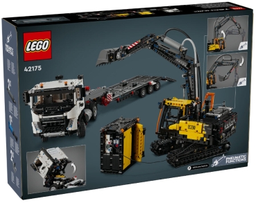 Box Rückansicht: LEGO Technic 42175 Volvo FMX LKW mit EC230 Electric Raupenbagger