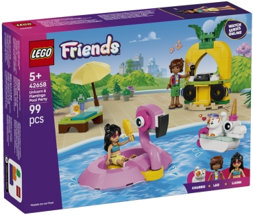 Verpackung: LEGO Friends 42658 Poolparty mit Einhorn und Flamingo