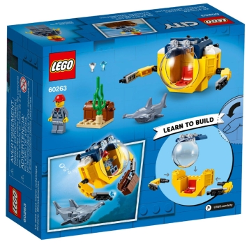 Preview: Box Rückseite: LEGO City 60263 Mini-U-Boot für Meeresforscher