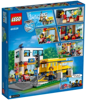 Preview: Box Rückansicht: LEGO City 60329 Schule mit Schulbus