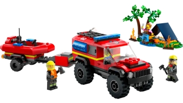 Preview: Inhalt: LEGO City 60412 Feuerwehrgeländewagen mit Rettungsboot