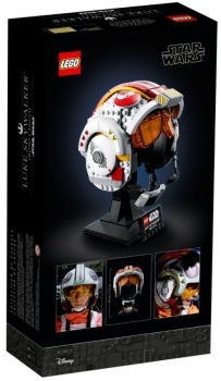 Box Rückansicht: LEGO Star Wars 75327 Helm von Luke Skywalker (Rot Fünf)