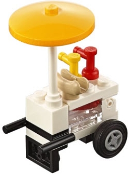 LEGO Micro-Sets M5605 Hotdogwagen mit Hotdog und Schirm