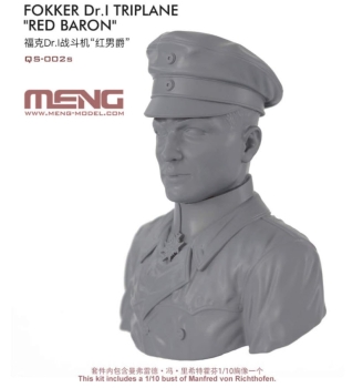 Preview: Meng-Model QS-002s Fokker Dr.I Triplane "Red Baron" incl. 1:10 bust of Manfred von Richthofen / Limited Edition 1000 pieces, 1:32