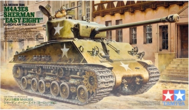 Verpackung: Tamiya 35346 U.S. Medium Tank M4A3E8 Sherman "Easy Eight" European Theater, 1:35