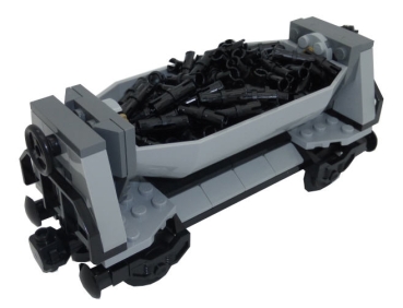 Custom LEGO Eisenbahn TRN103-05 Kippwaggon, grau (fertig aufgebaut)