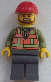 LEGO 2 x Figur Minifigur City Bahnarbeiter cty427 aus Set 10663 