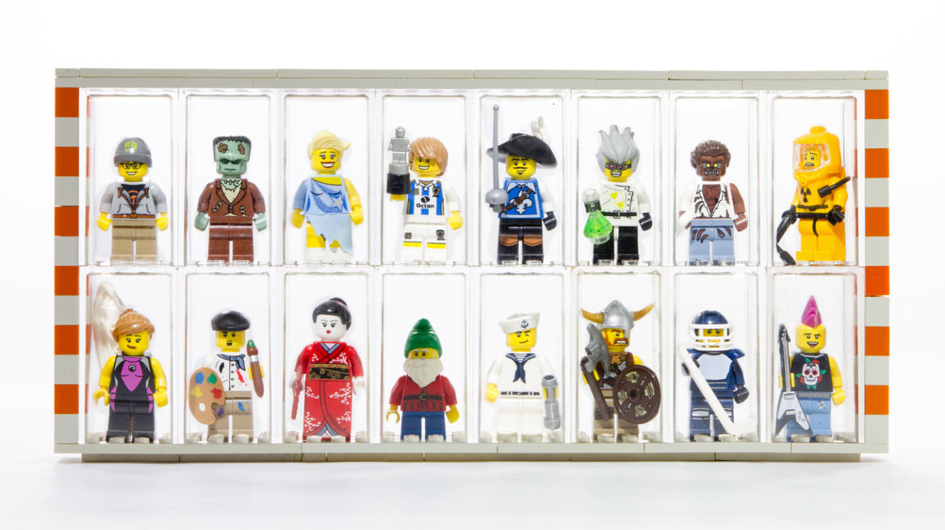 Setzkasten 6x6 für z.b 4er Pack FaBiOX Sammelvitrine,Schaukästen Lego® Figuren 