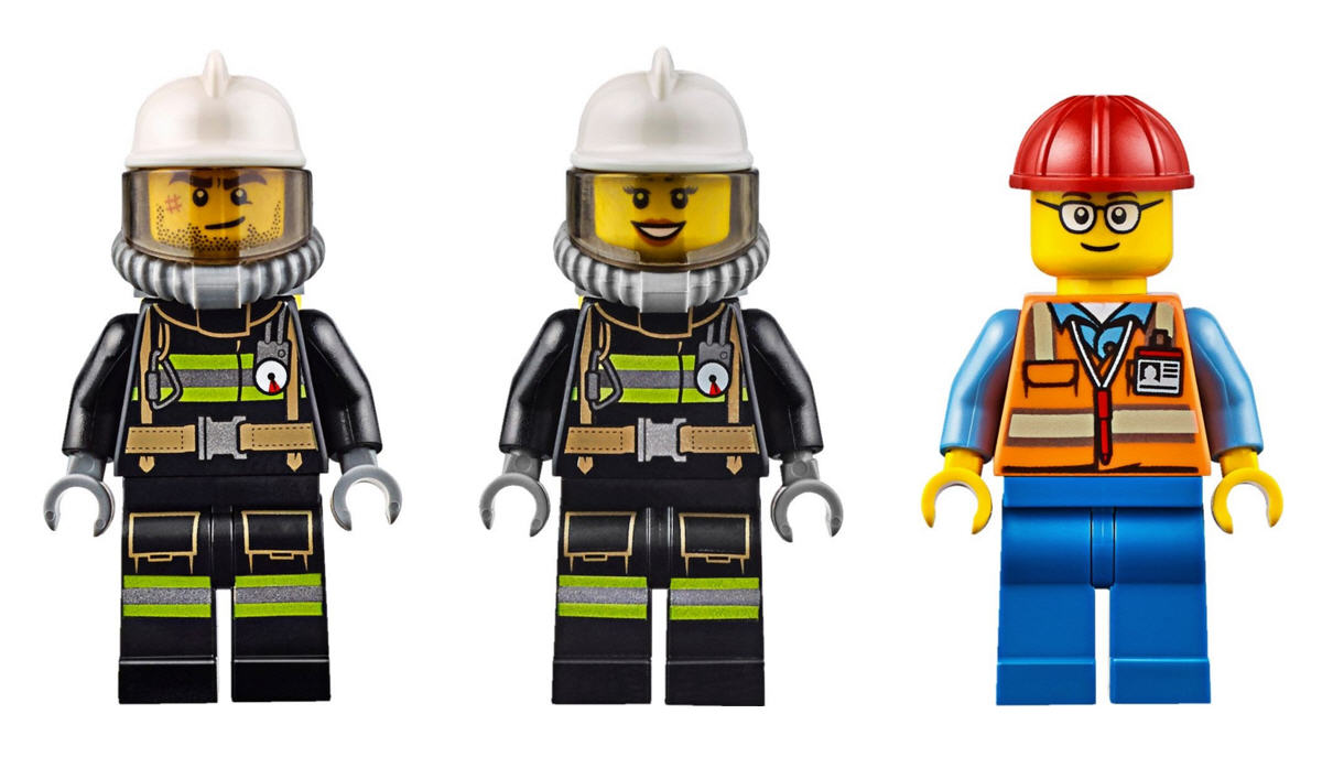 1 x LEGO® 60215 City,Minifigur,Feuerwehrmann mit Axt und goldfarbenem Helm Neu 