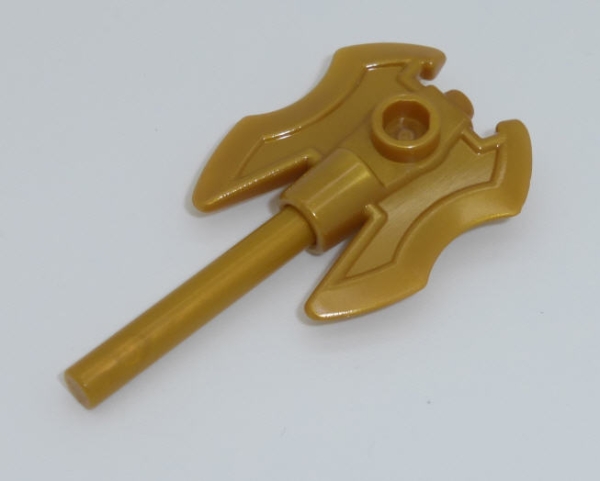 LEGO Waffen 11096c01 Steitaxt mit Doppelklinge kurz, perldgold mit perlgoldenem Schaft