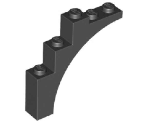 LEGO Steine 2339 Bogensteinsegment 1x5x4, schwarz