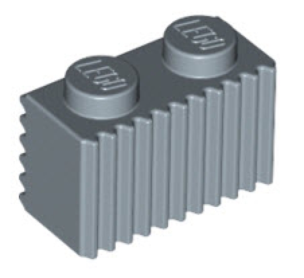 LEGO Steine 2877 Stein geriffelt 1x2, sandblau