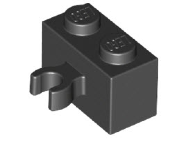LEGO Sondersteine 30237 Stein 1x2 mit senkrechtem Clip, schwarz