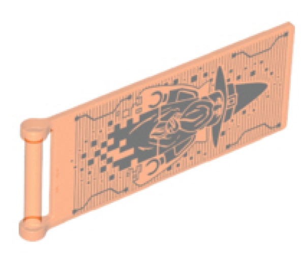 LEGO Flaggen 30292pb025 Flagge 7x3 mit Merlock Hologramm, transparent-neonorange