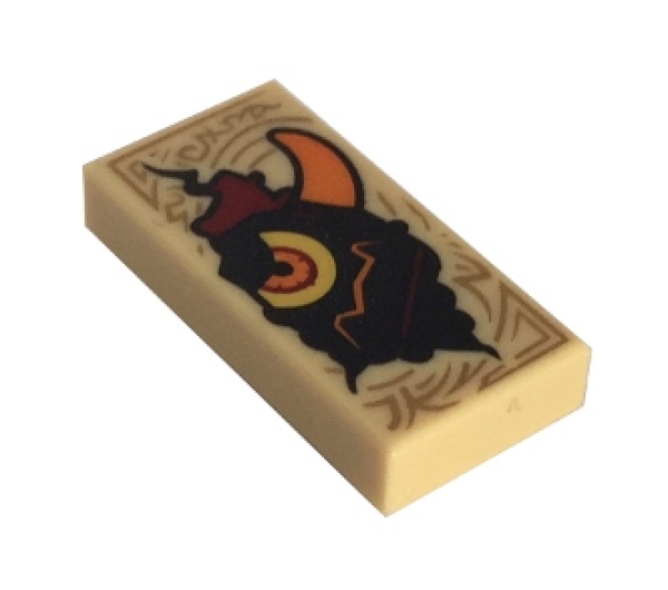 LEGO Fliesen 3069bpb446 Fliese 1x2 mit halbem Goblingesicht, beige
