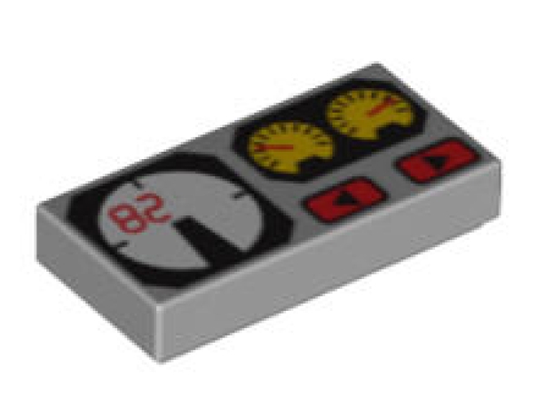 LEGO Fliesen 3069bpx19 Fliese 1x2 mit Instrumenten, hellgrau