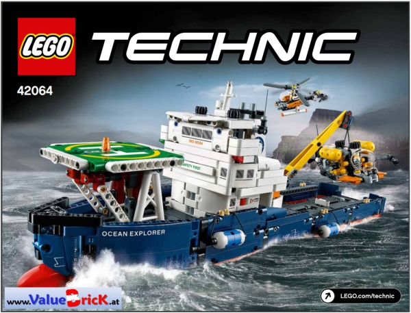 LEGO Technic BAUANLEITUNG 42064 Forschungsschiff