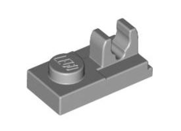 LEGO Sonderplatten 92280 Platte 1x2 oben mit Clip, hellgrau