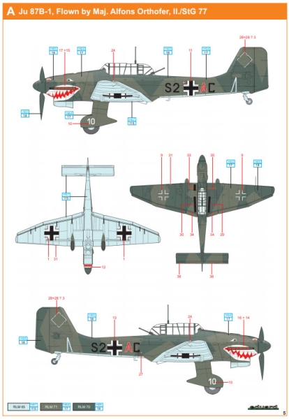 Eduard 4431 Ju 87B -Dual Combo- Super 44, 1:144