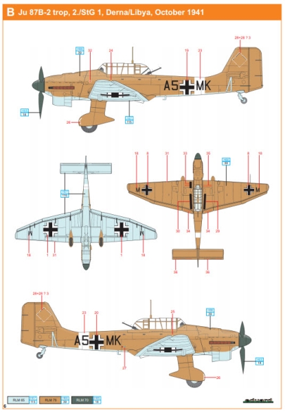 Eduard 4431 Ju 87B -Dual Combo- Super 44, 1:144
