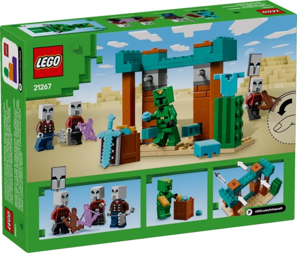 Box Rückseite: LEGO Minecraft 21267 Die Illager-Wüstenpatrouille