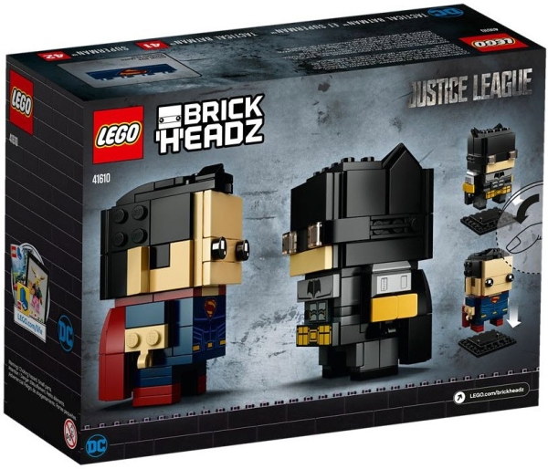 Box Rückansicht: LEGO Brickheadz 41610 Tactical Batman & Superman