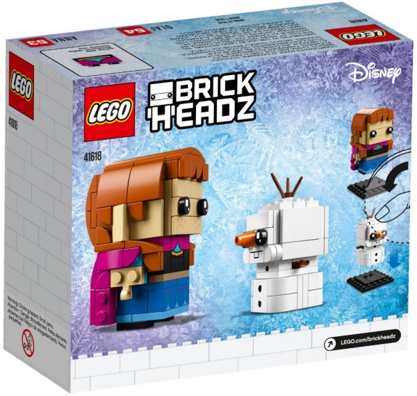 Box Rückansicht: LEGO Brickheadz 41618 Anna und Olaf