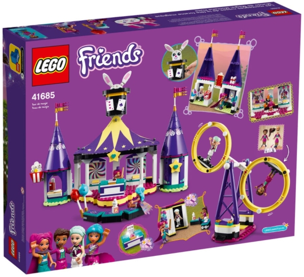 Box Rückansicht: LEGO Friends 41685 Magische Jahrmarktachterbahn
