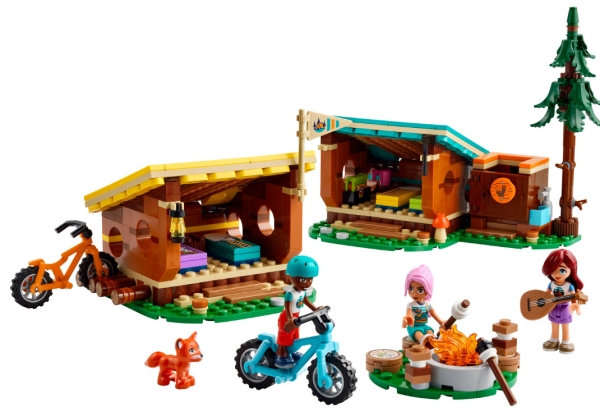 Inhalt: LEGO Friends 42624 Gemütliche Hütten im Abenteuercamp