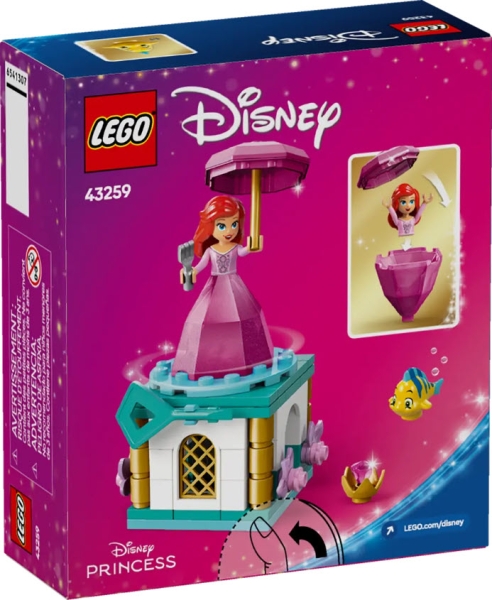 Box Rückseite: LEGO Disney 43259 Arielle Spieluhr