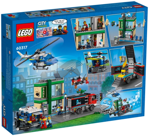 Box Rückansicht: LEGO City 60317 Banküberfall mit Verfolgungsjagd